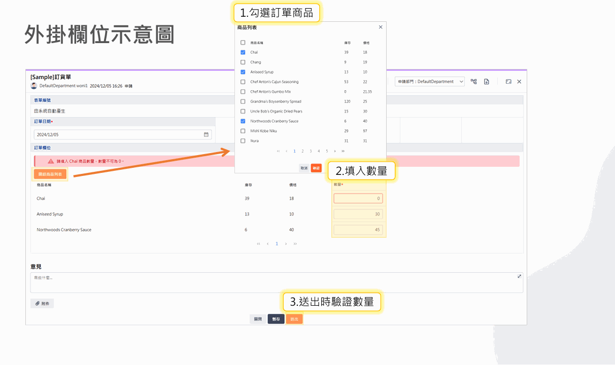 外掛欄位示意圖
